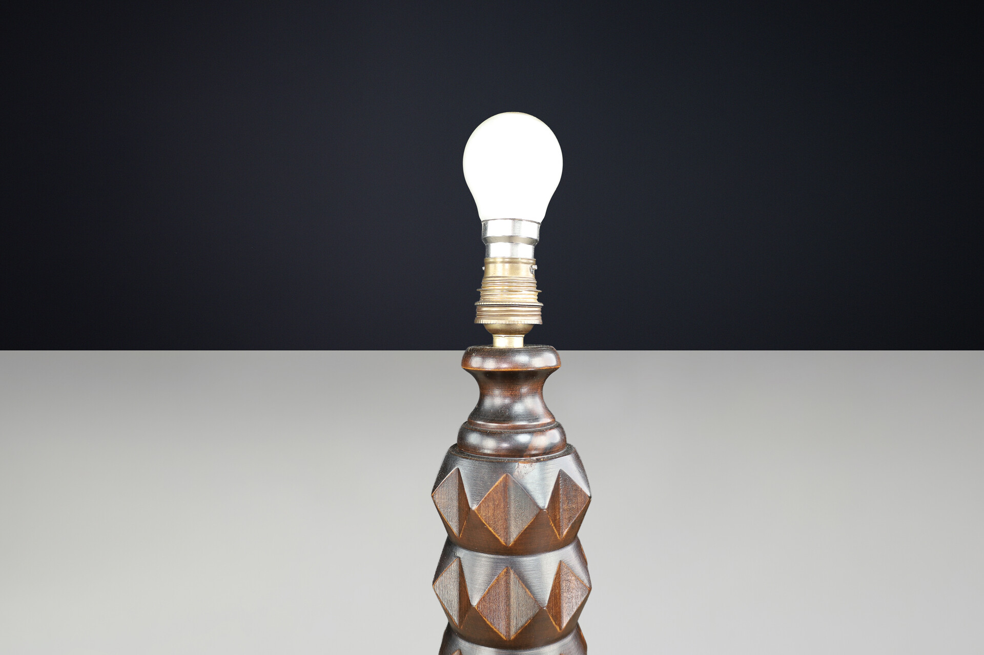 Oak Floor Lamp in the Style of Charles Dudouyt, France, 1940s Early-20th century