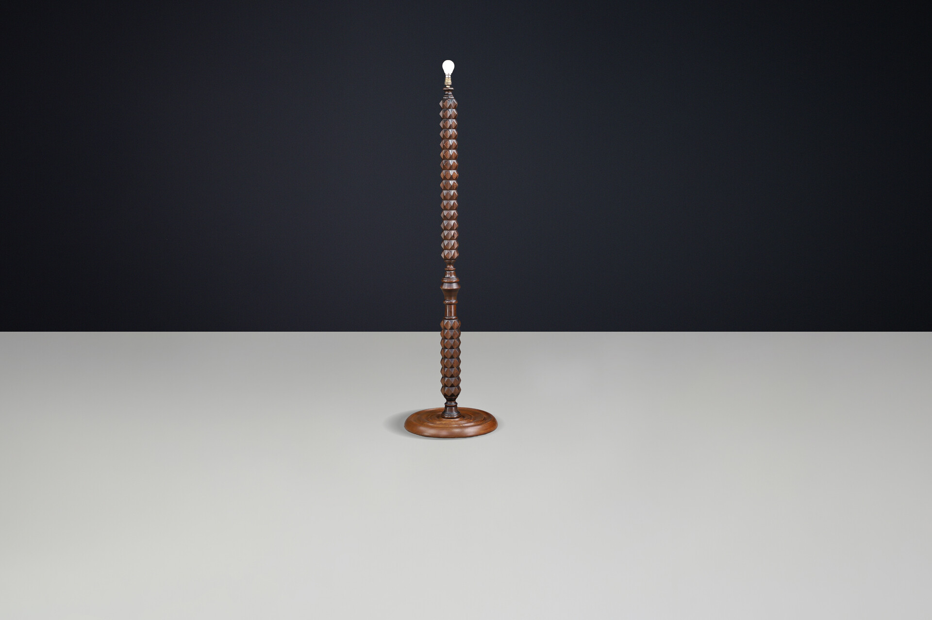 Oak Floor Lamp in the Style of Charles Dudouyt, France, 1940s Early-20th century