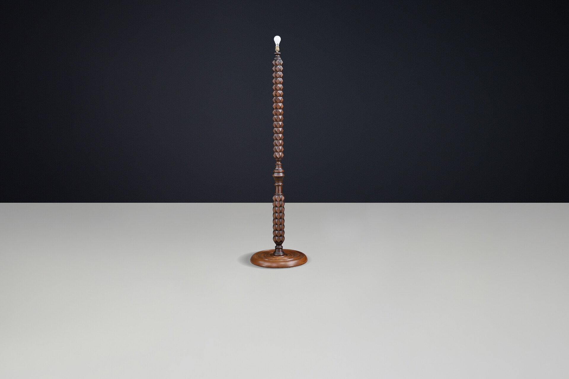 Oak Floor Lamp in the Style of Charles Dudouyt, France, 1940s Early-20th century