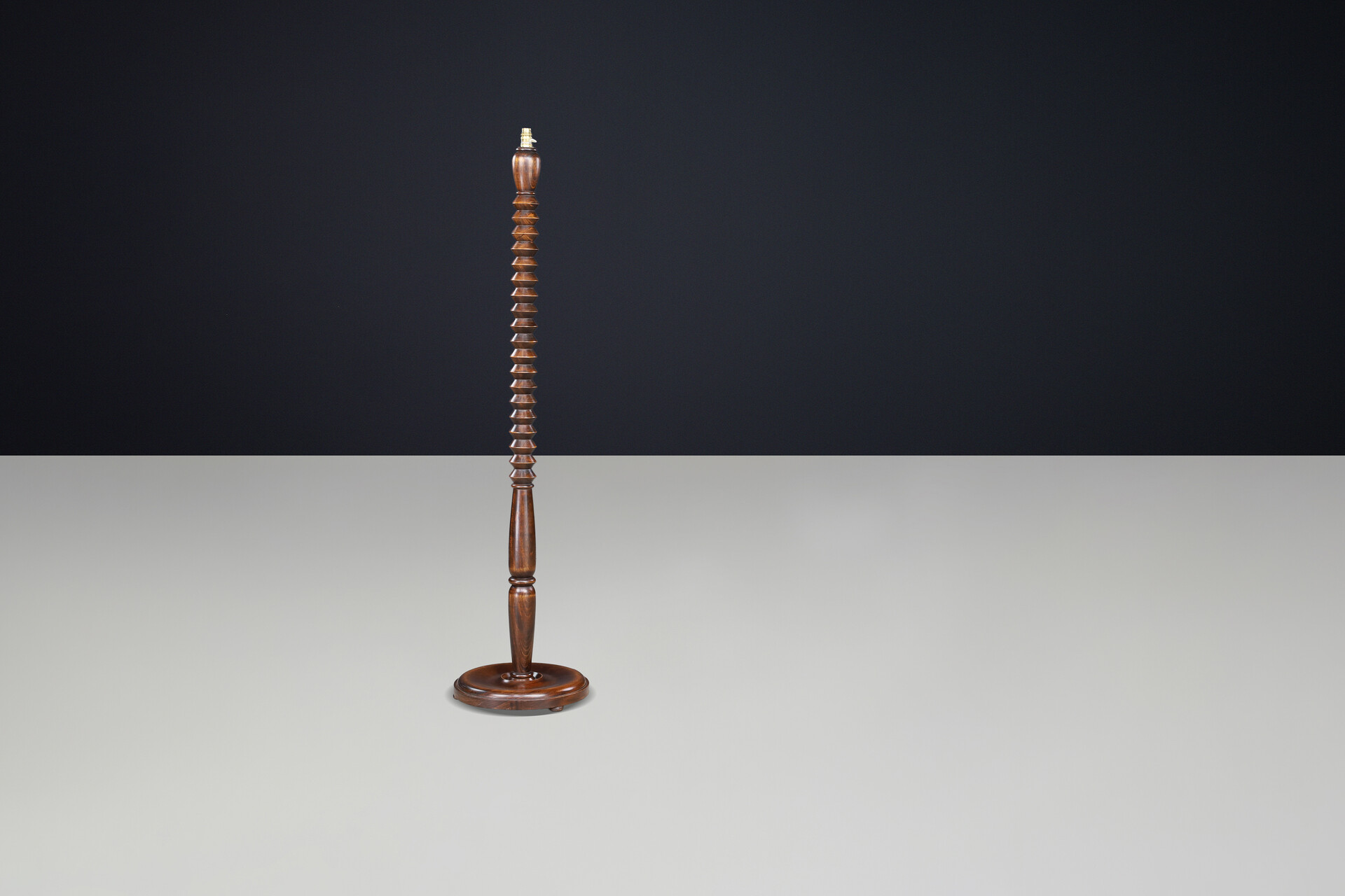 Oak Floor Lamp in the Style of Charles Dudouyt, France, 1940s Early-20th century