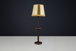 Oak Floor Lamp in the Style of Charles Dudouyt, France, 1940s Early-20th century