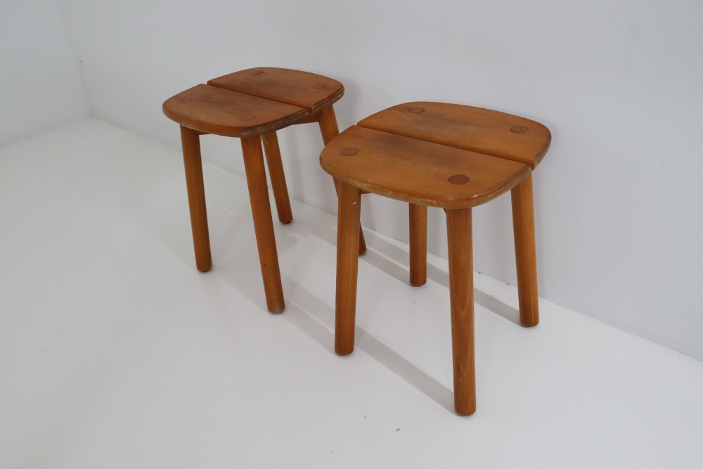 One Table, Six Chairs and Two Stools by Pierre Gautier Delaye, France, 1960s Mid-20th century
