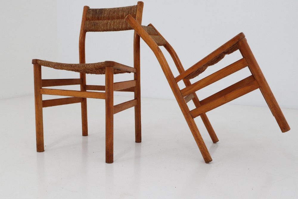 One Table, Six Chairs and Two Stools by Pierre Gautier Delaye, France, 1960s Mid-20th century