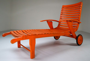 Orange Bauhaus Garden lounger, Austria Early-20th century