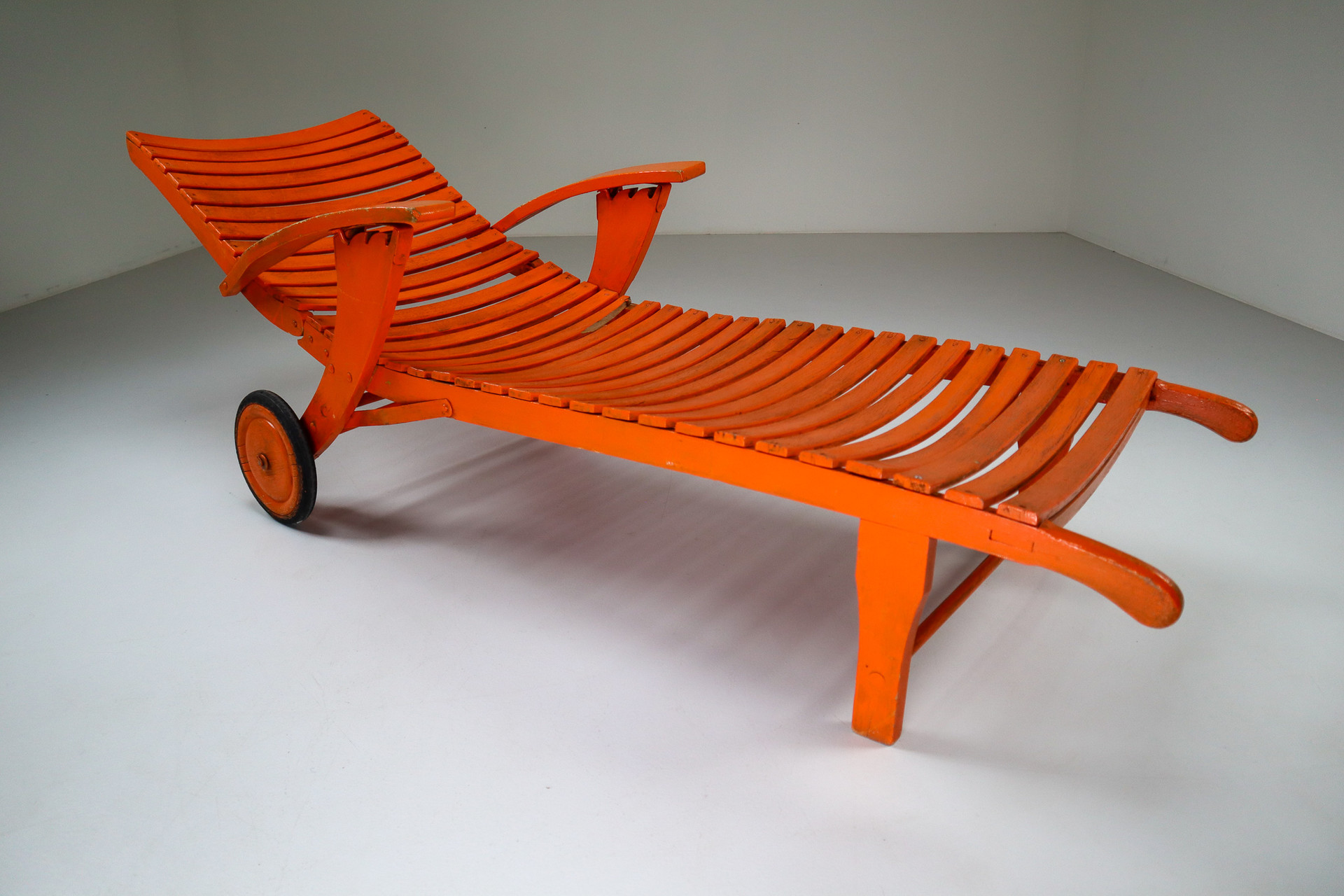 Orange Bauhaus Garden lounger, Austria Early-20th century