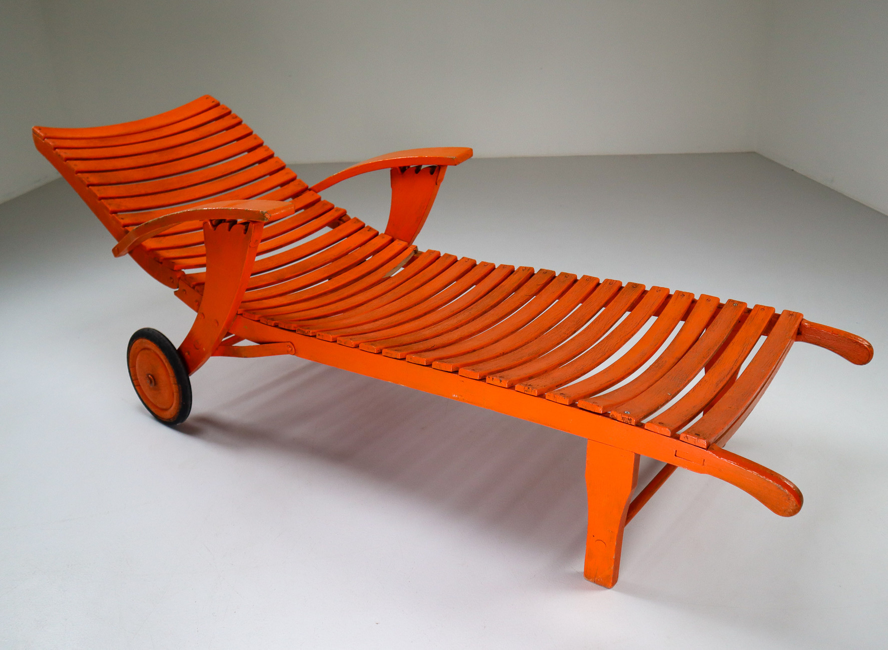 Orange Bauhaus Garden lounger, Austria Early-20th century