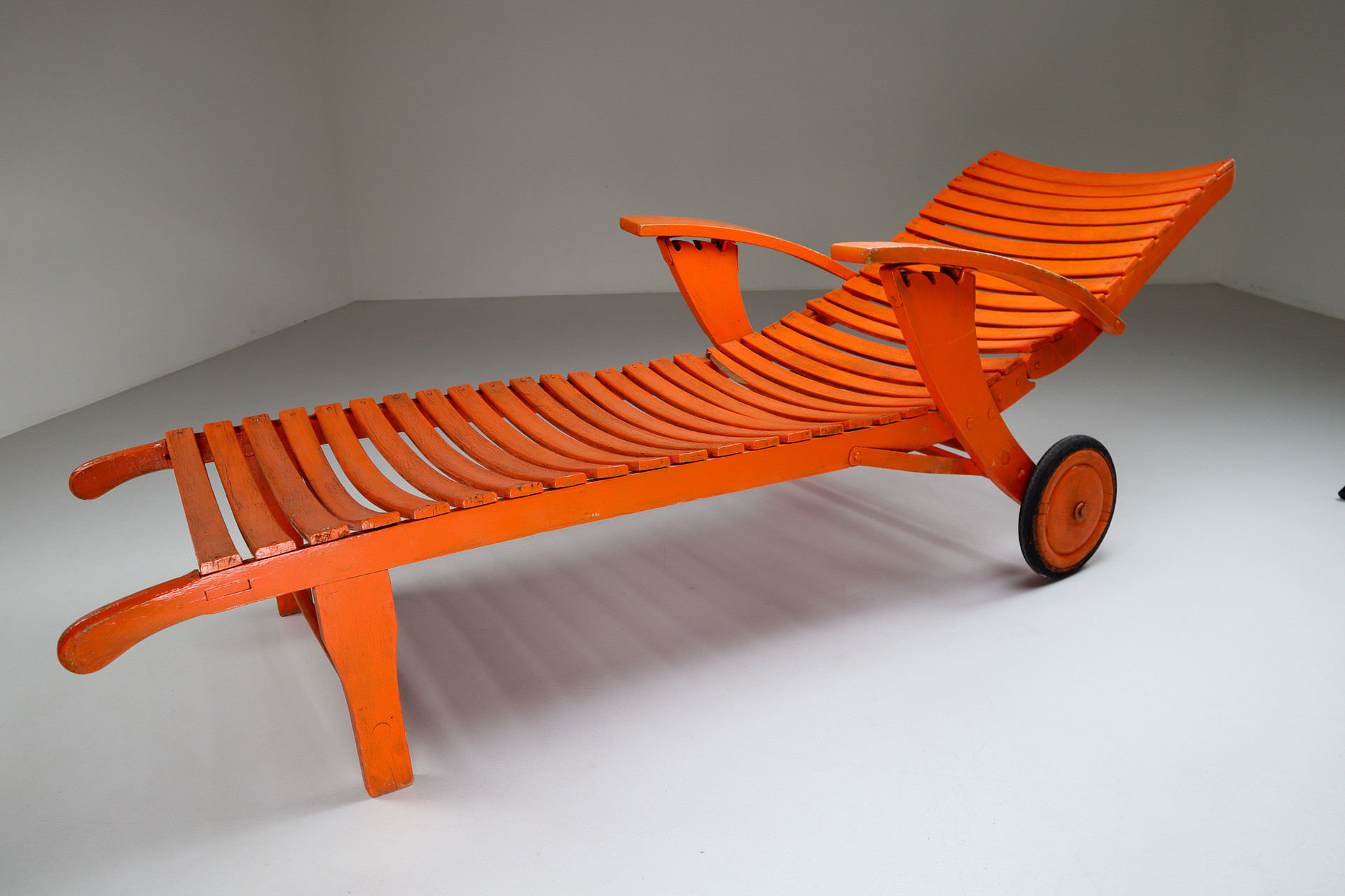 Orange Bauhaus Garden lounger, Austria Early-20th century