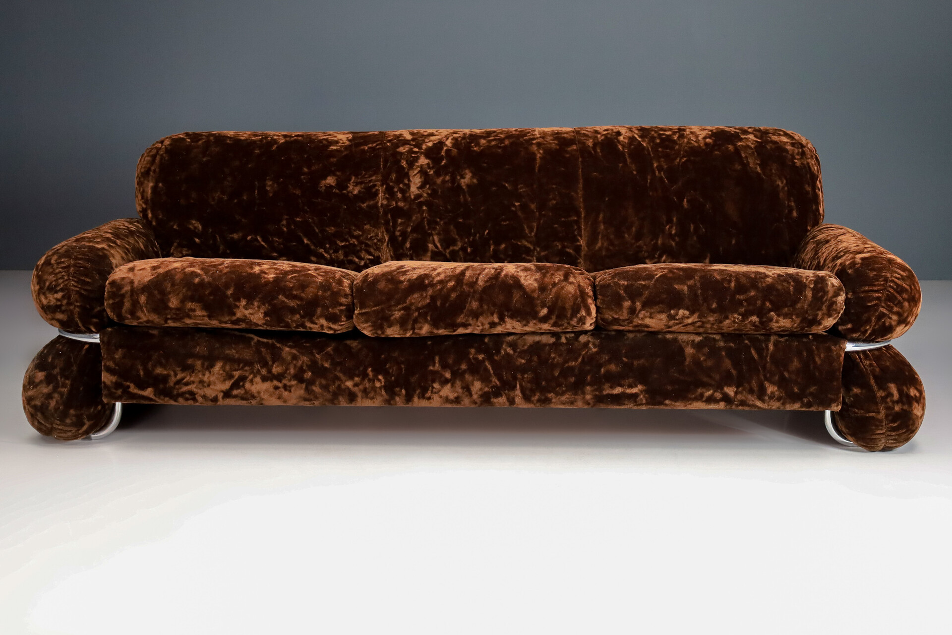 Original Fabric Gianfranco Frattini style lounge sofa, Italy 1970s Mid-20th century