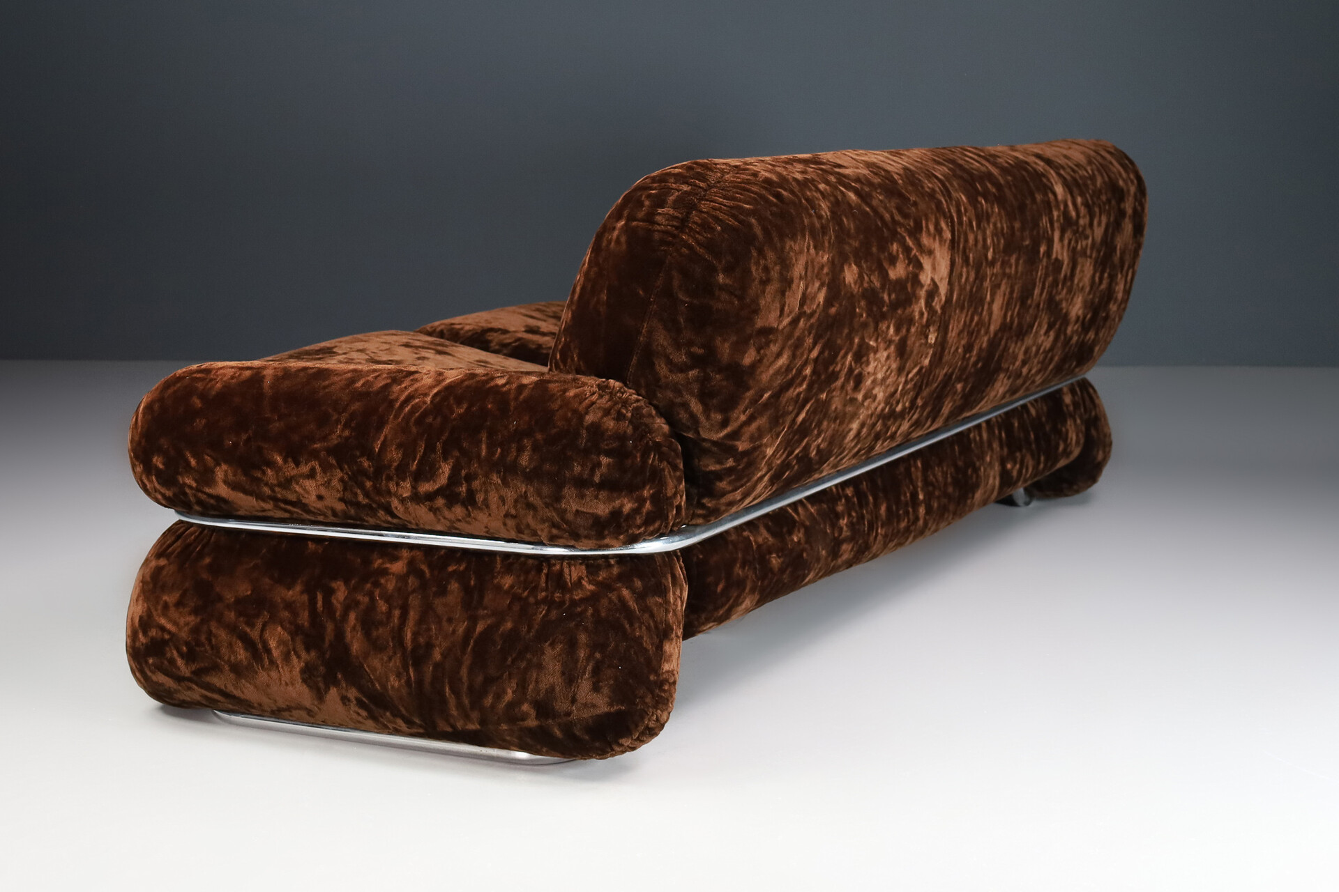 Original Fabric Gianfranco Frattini style lounge sofa, Italy 1970s Mid-20th century