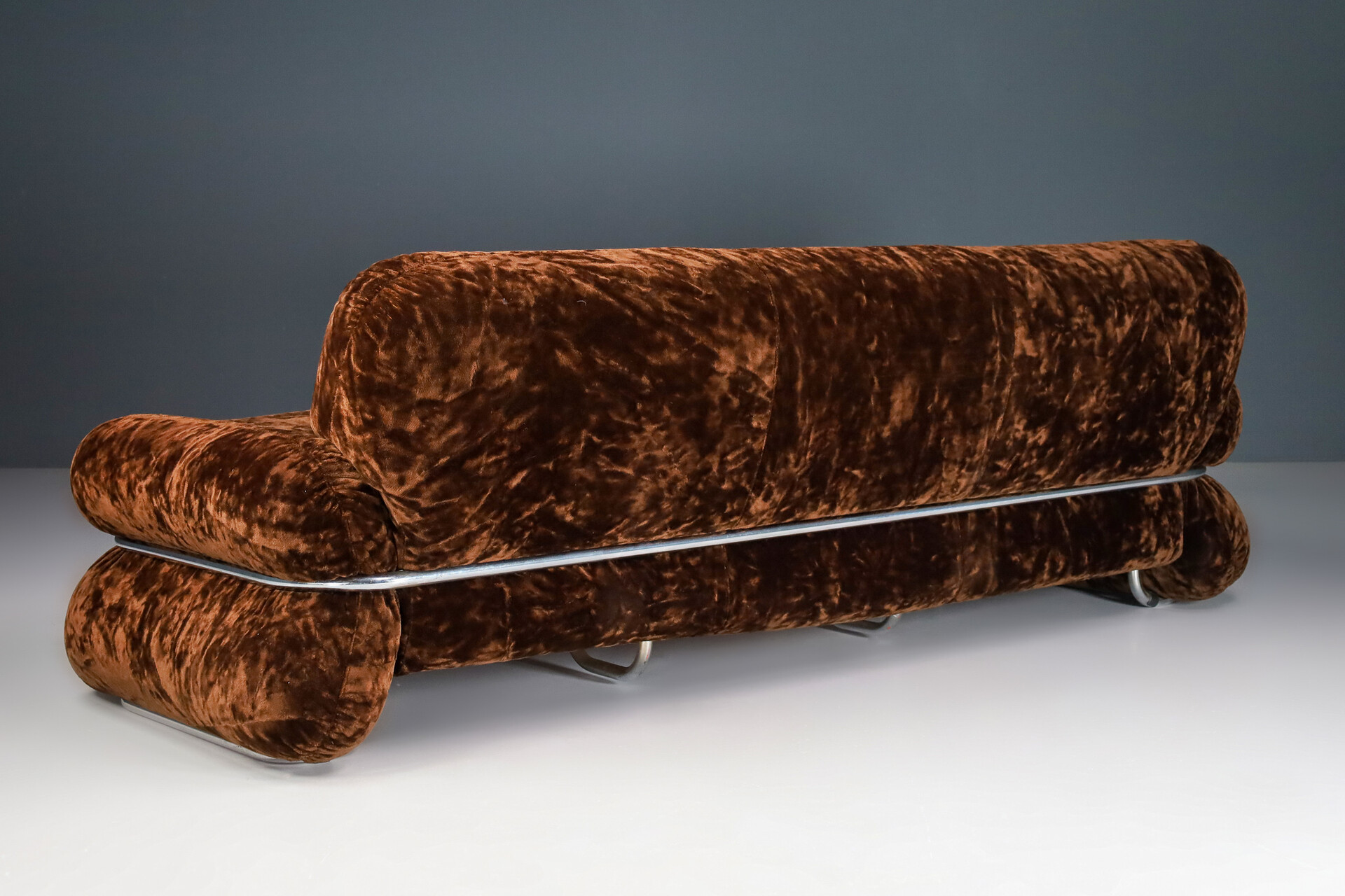 Original Fabric Gianfranco Frattini style lounge sofa, Italy 1970s Mid-20th century