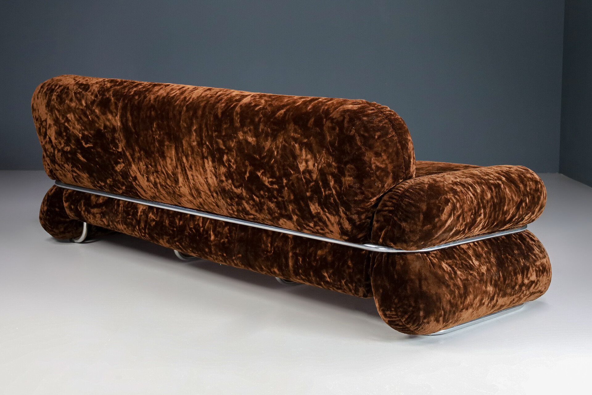 Original Fabric Gianfranco Frattini style lounge sofa, Italy 1970s Mid-20th century