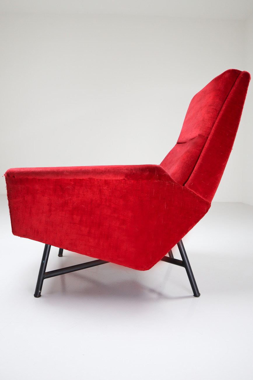 Pair Atypical Lounge Chairs by Guy Besnard France 1959 Mid-20th century