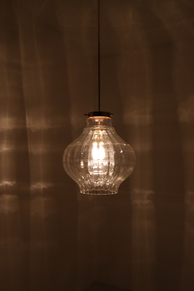 Pair Midcentury Pendants, in Glass and Brass Europe 1960s Mid-20th century