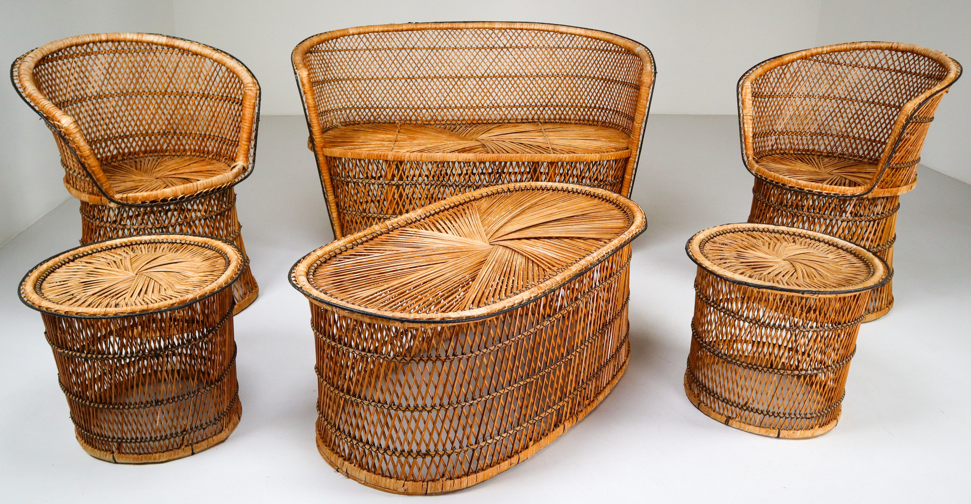 Pair of 2 Wicker Garden or Patio chairs Austria Early-20th century