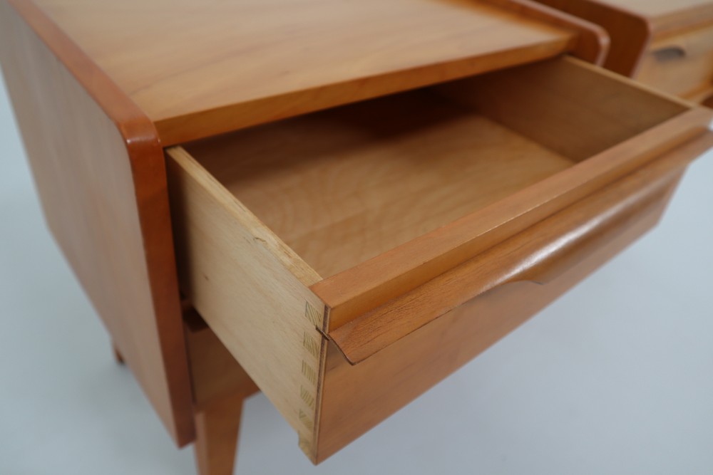 Pair Of Mid-Century Modern Walnut Nightstands Germany 1950s Mid-20th Century Mid-20th century