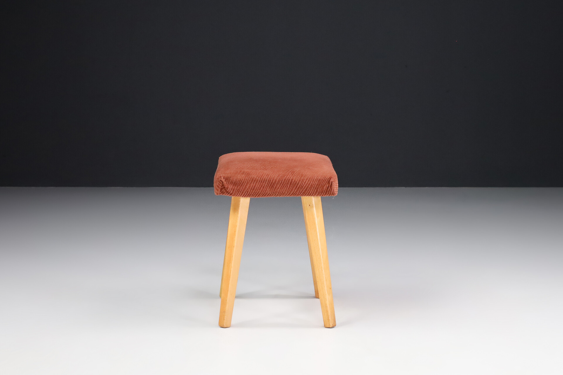 Pair of stools in Original Upholstery, France 1950s Mid-20th century