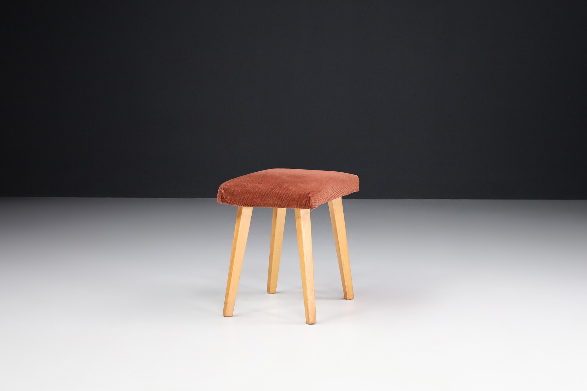 Pair of stools in Original Upholstery, France 1950s Mid-20th century