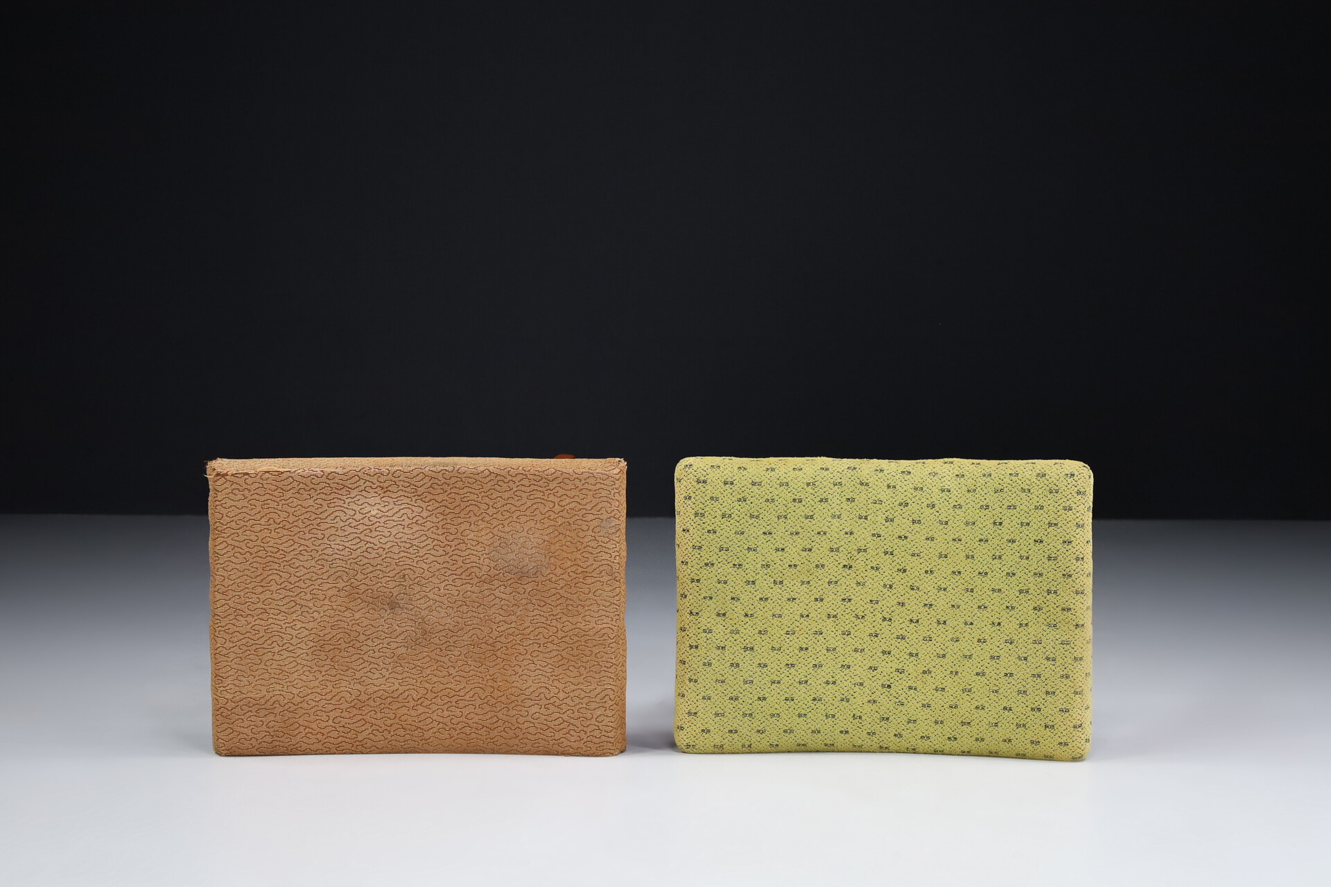 Pair stools With Original upholstery, France 1950s Mid-20th century