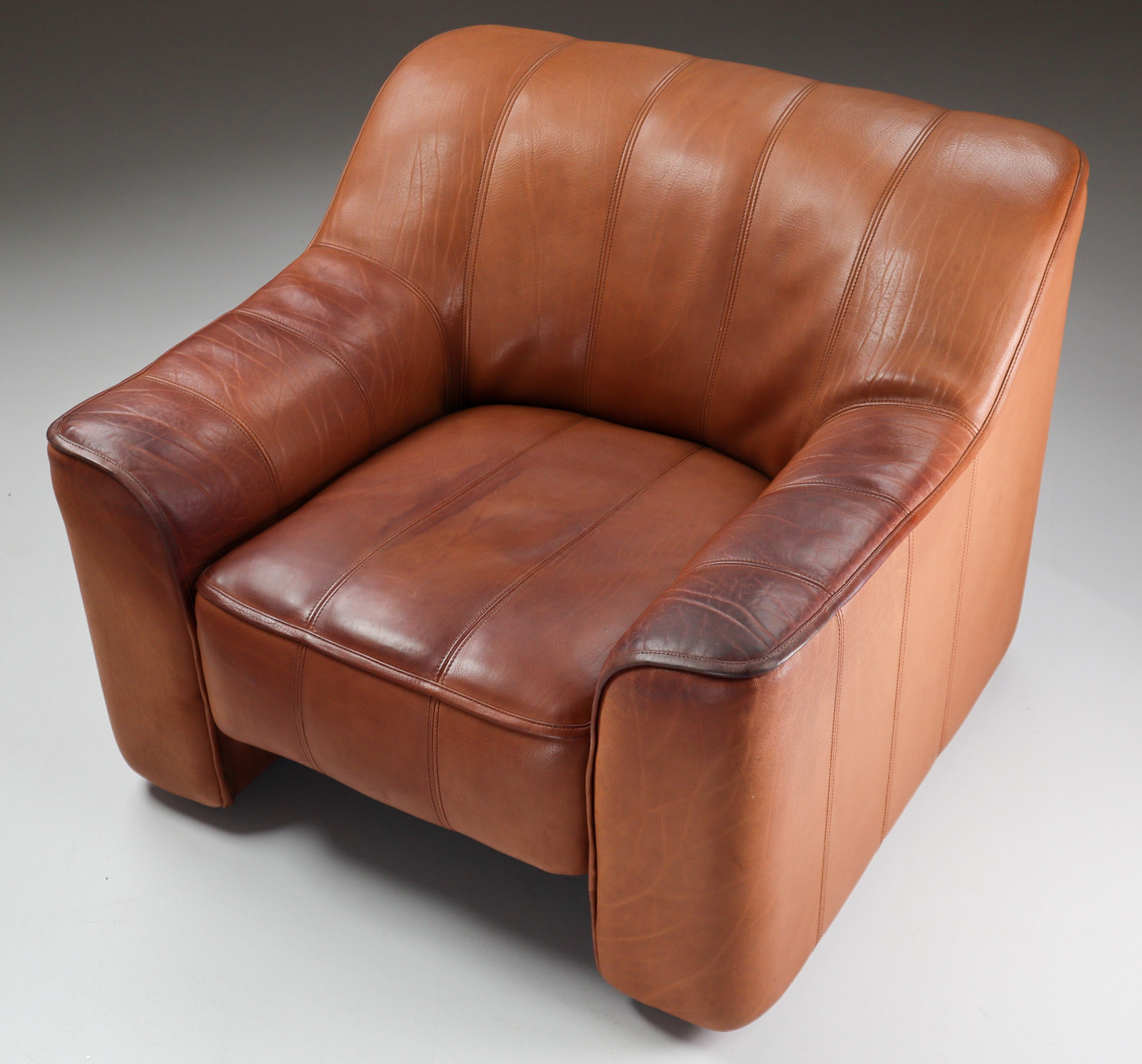 Patinated De Sede DS 44 Leather Armchair, Switzerland 1970s Mid-20th century
