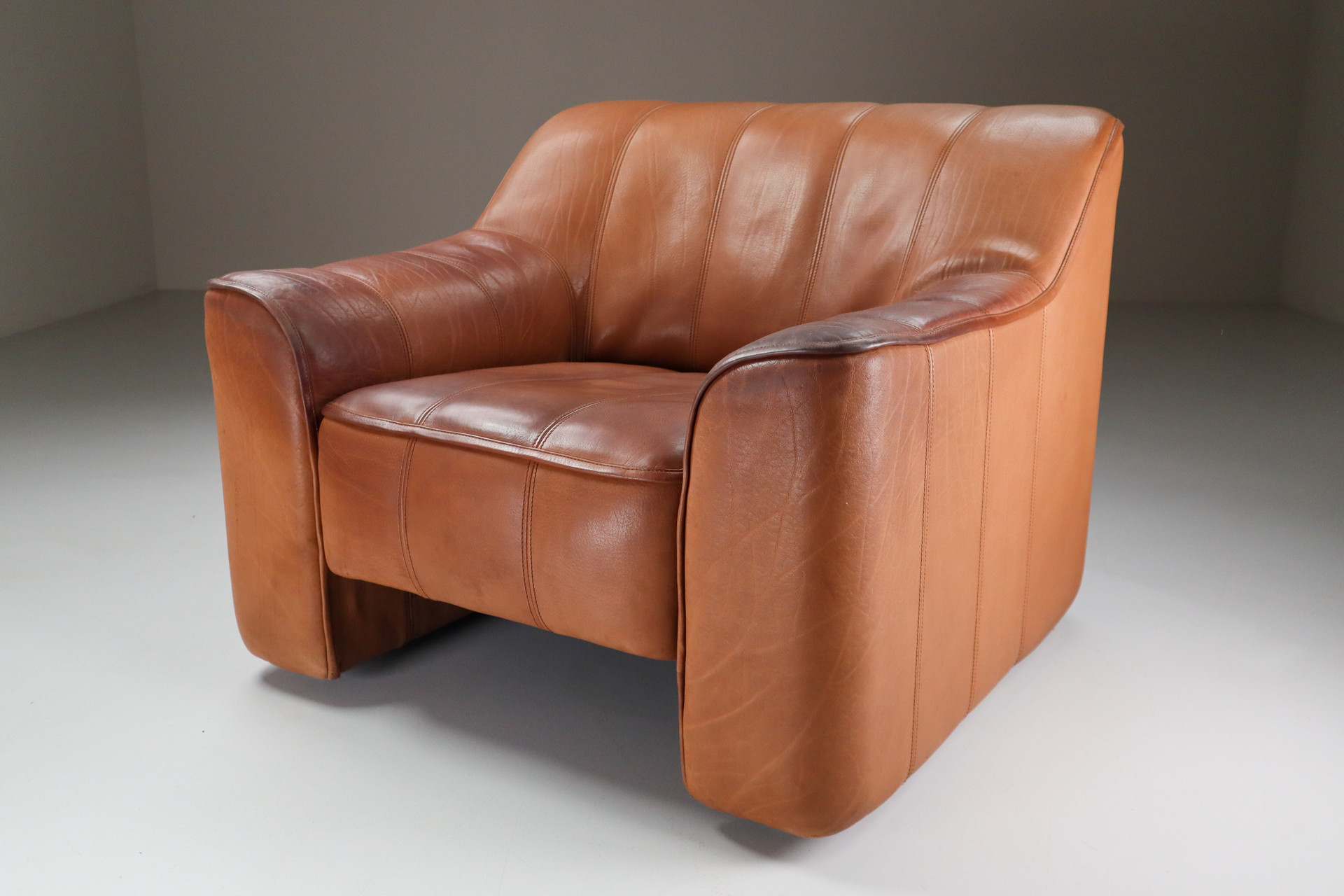 Patinated De Sede DS 44 Leather Armchair, Switzerland 1970s Mid-20th century