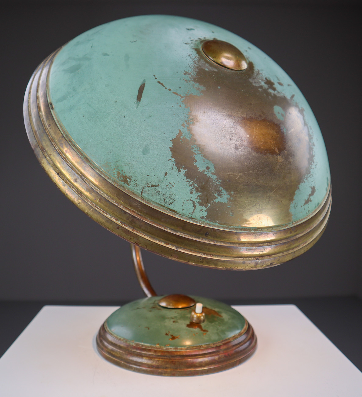 Patinated Industrial / Bauhaus office desk lamp Germany 1920 Early-20th century