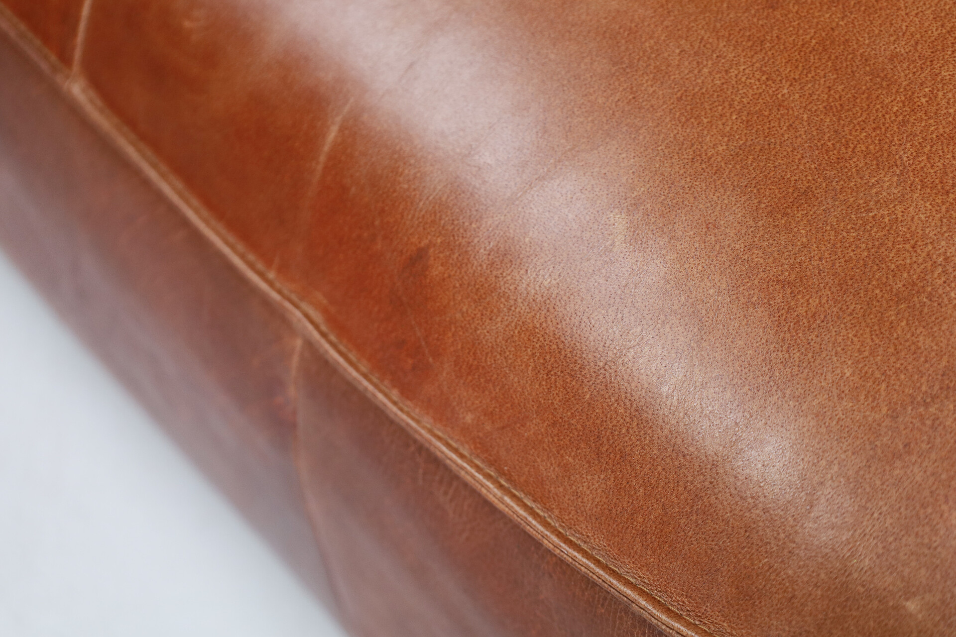 Patinated leather Ottoman, Germany 1980s Mid-20th century