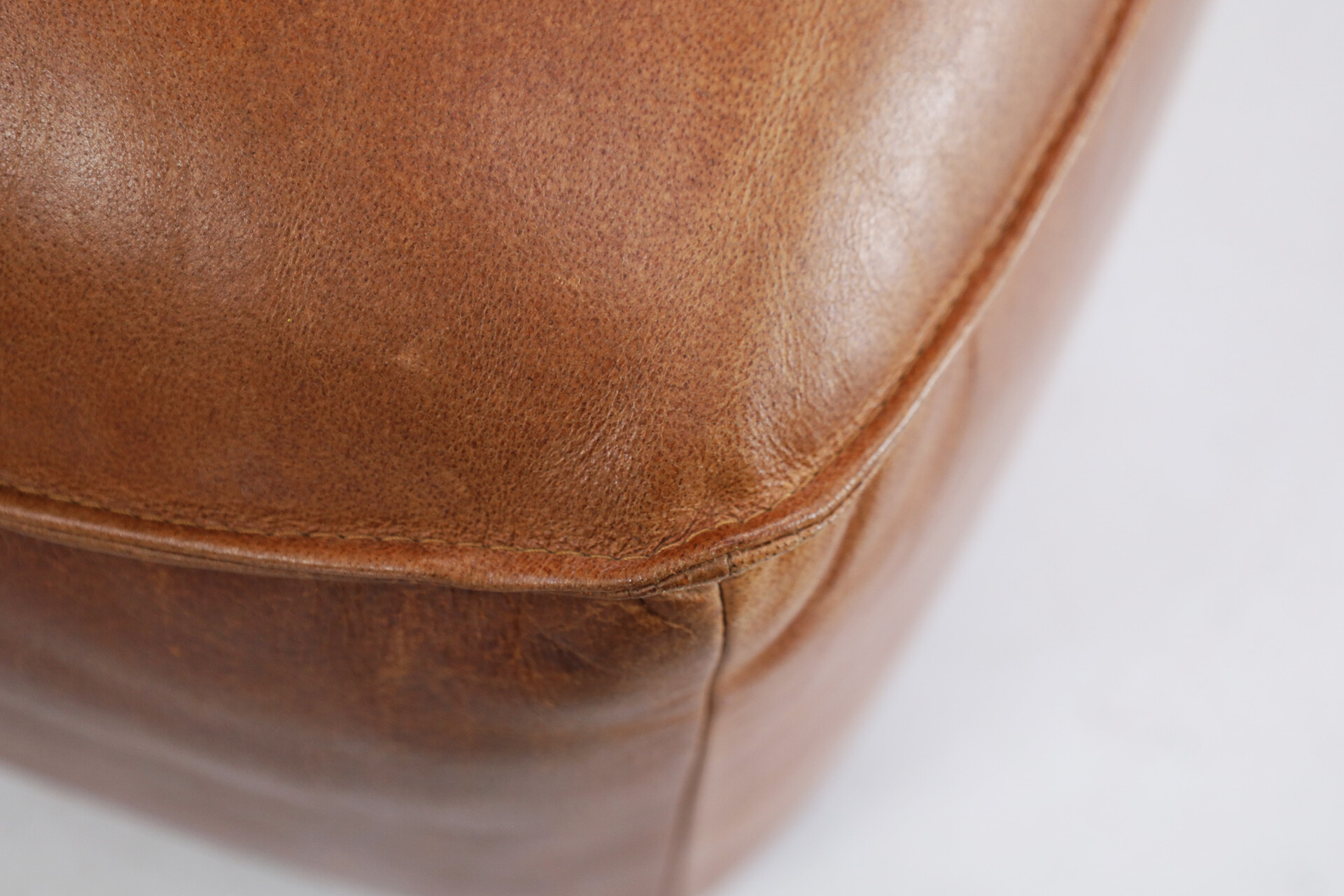 Patinated leather Ottoman, Germany 1980s Mid-20th century