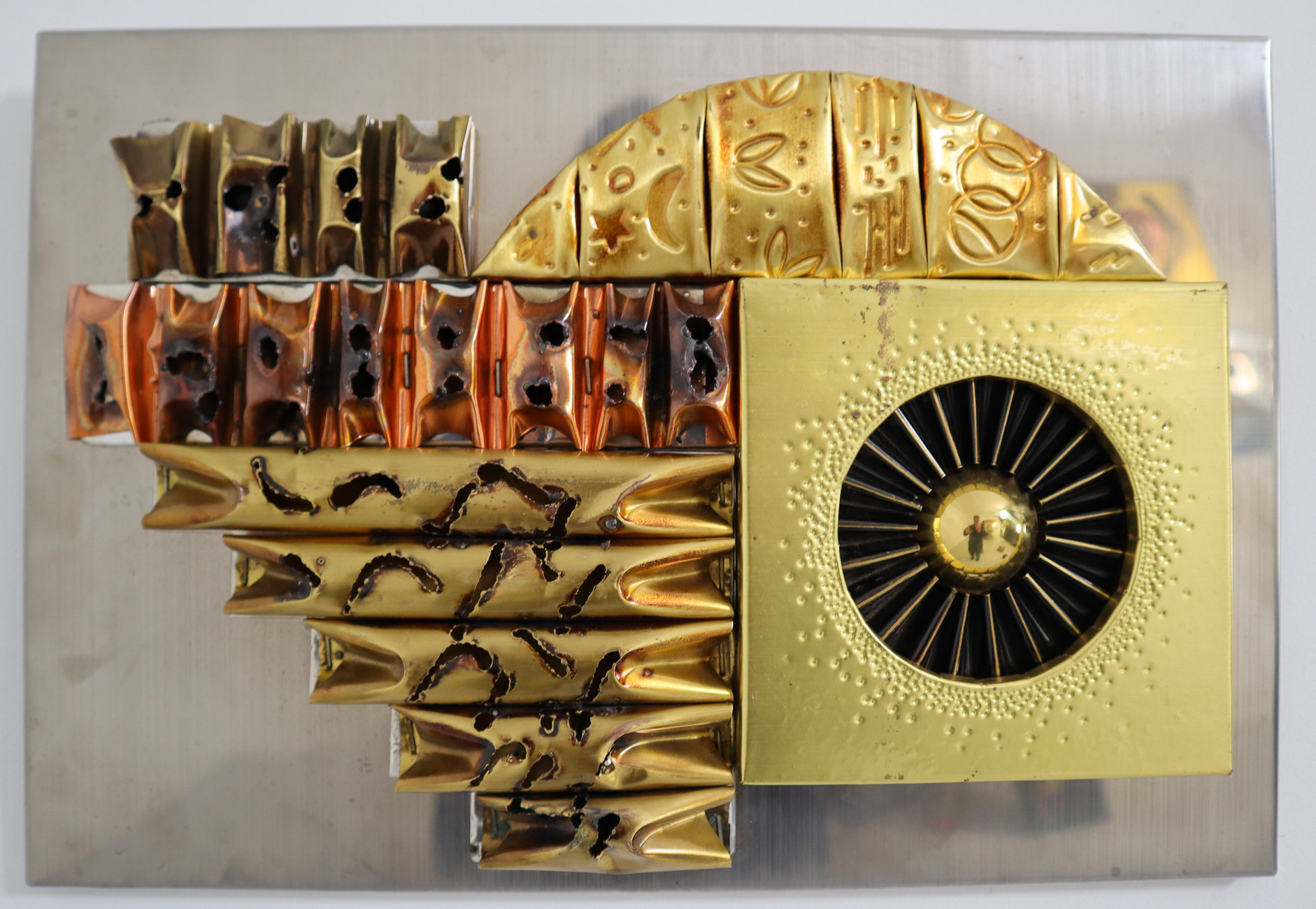 Paul Evans Style Brutalist Wall Sculpture Mid-20th century