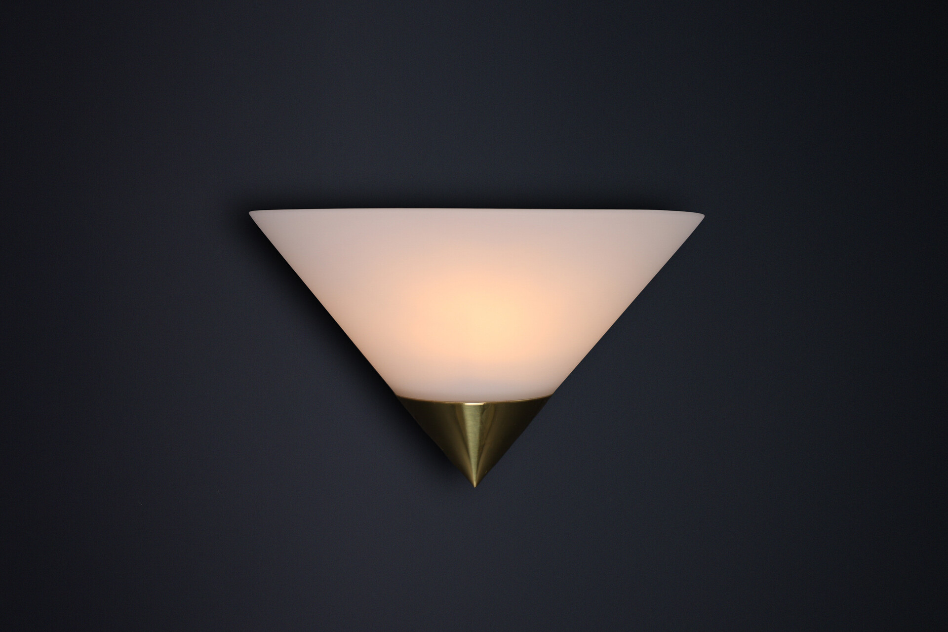Post modern Glashütte Limburg Wall Sconces, Brass and Opaline Glass, 1980s Late-20th century