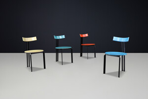 Post modern Set of 4 ‘Zeta’ Postmodern Dining Chairs by Harvink, Netherlands, 1980s Late-20th century