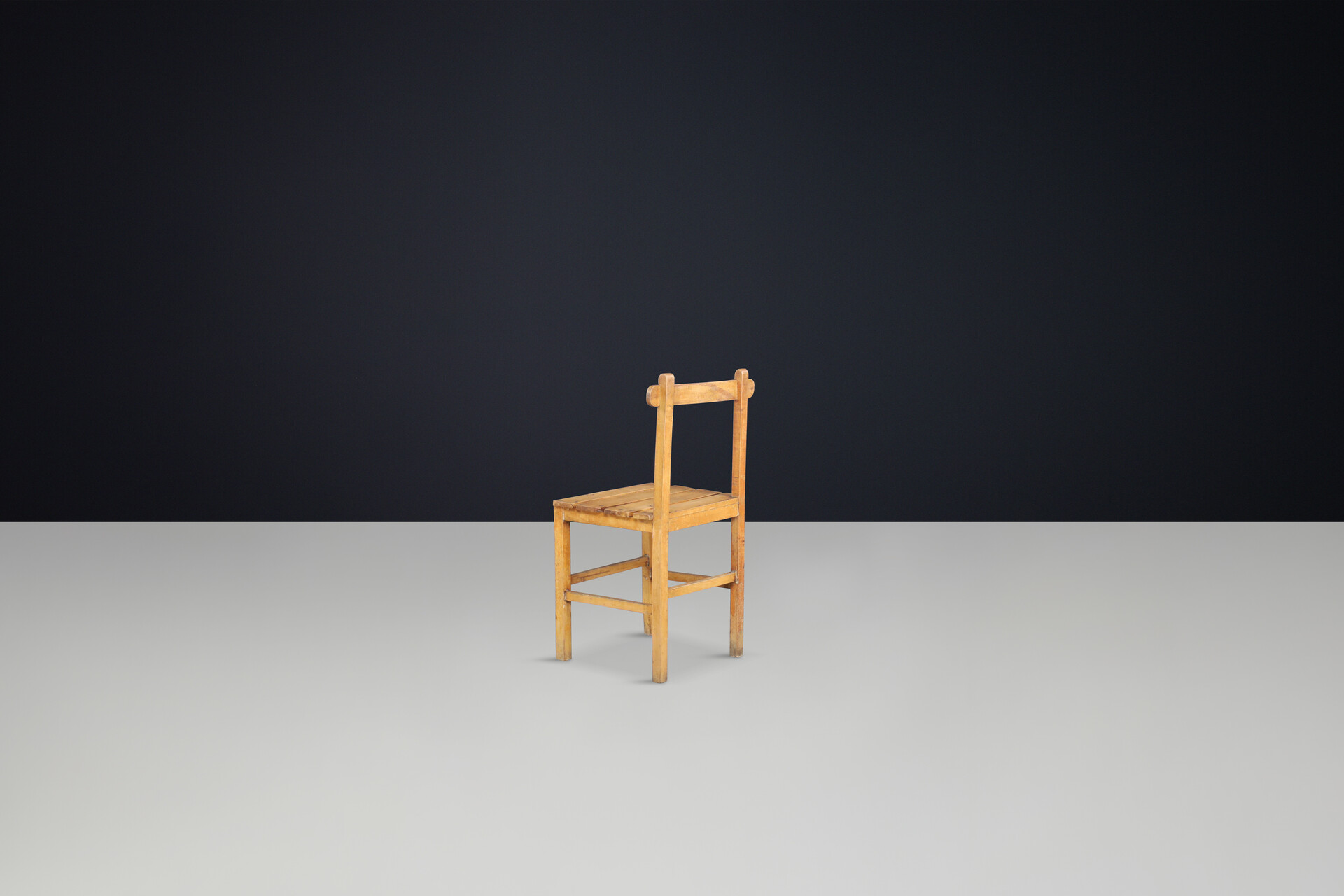 Primitive Beech dining chairs France 1950s Mid-20th century