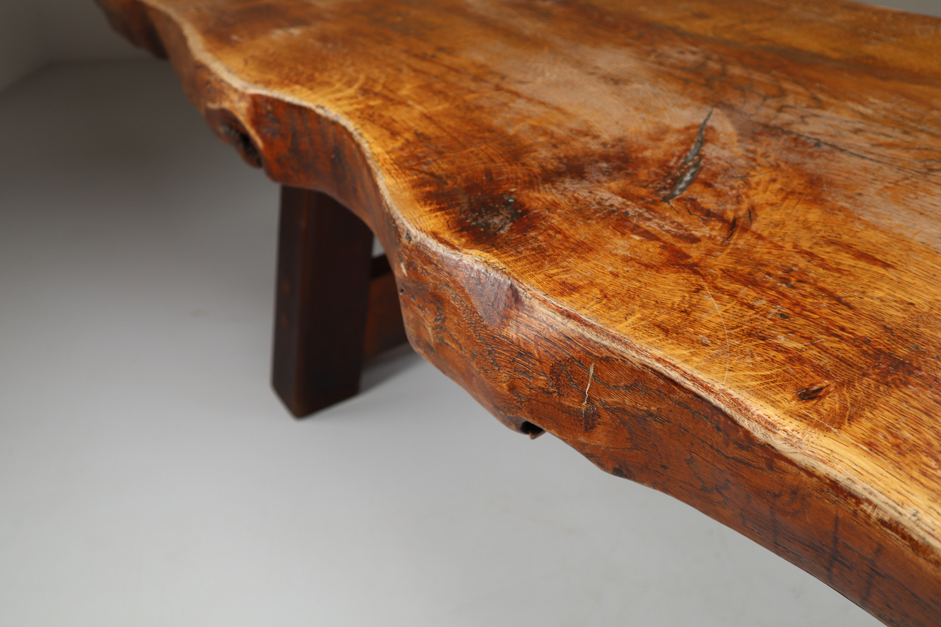 Primitive / Brutalist Heavy Oak Ding Table France 1960s Mid-20th century