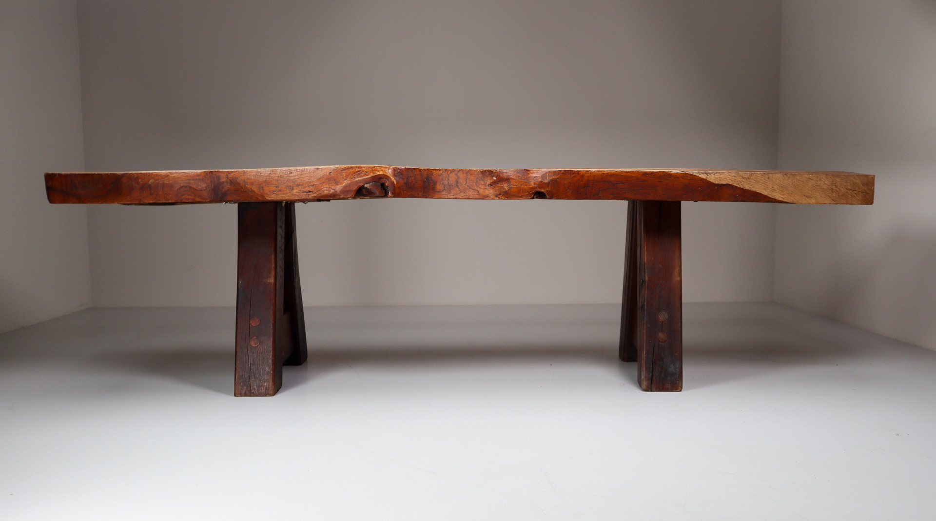 Primitive / Brutalist Heavy Oak Ding Table France 1960s Mid-20th century