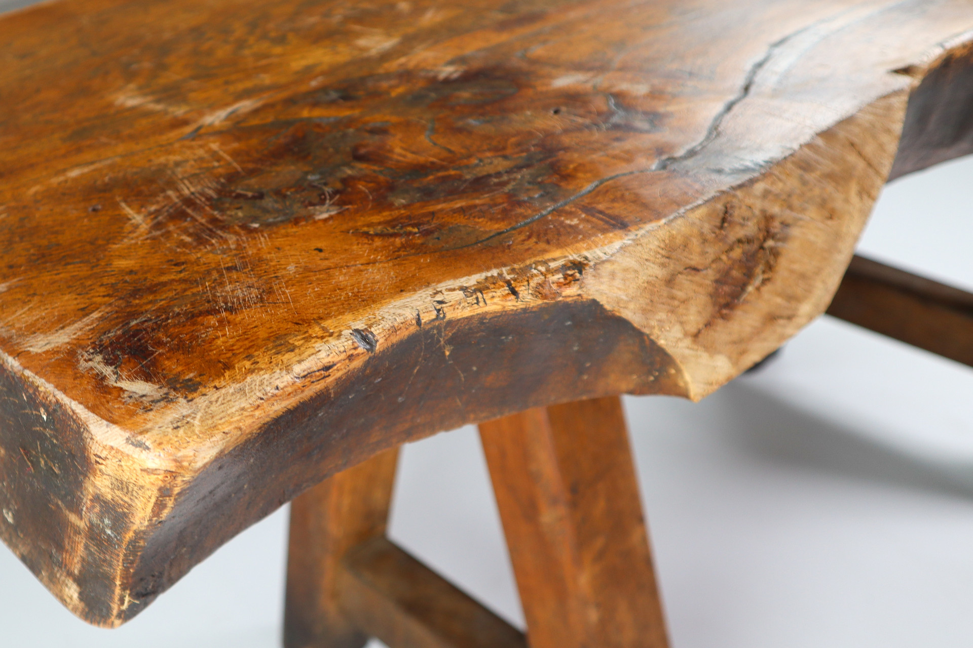 Primitive / Brutalist Heavy Oak Ding Table / side table France 1960s Mid-20th century