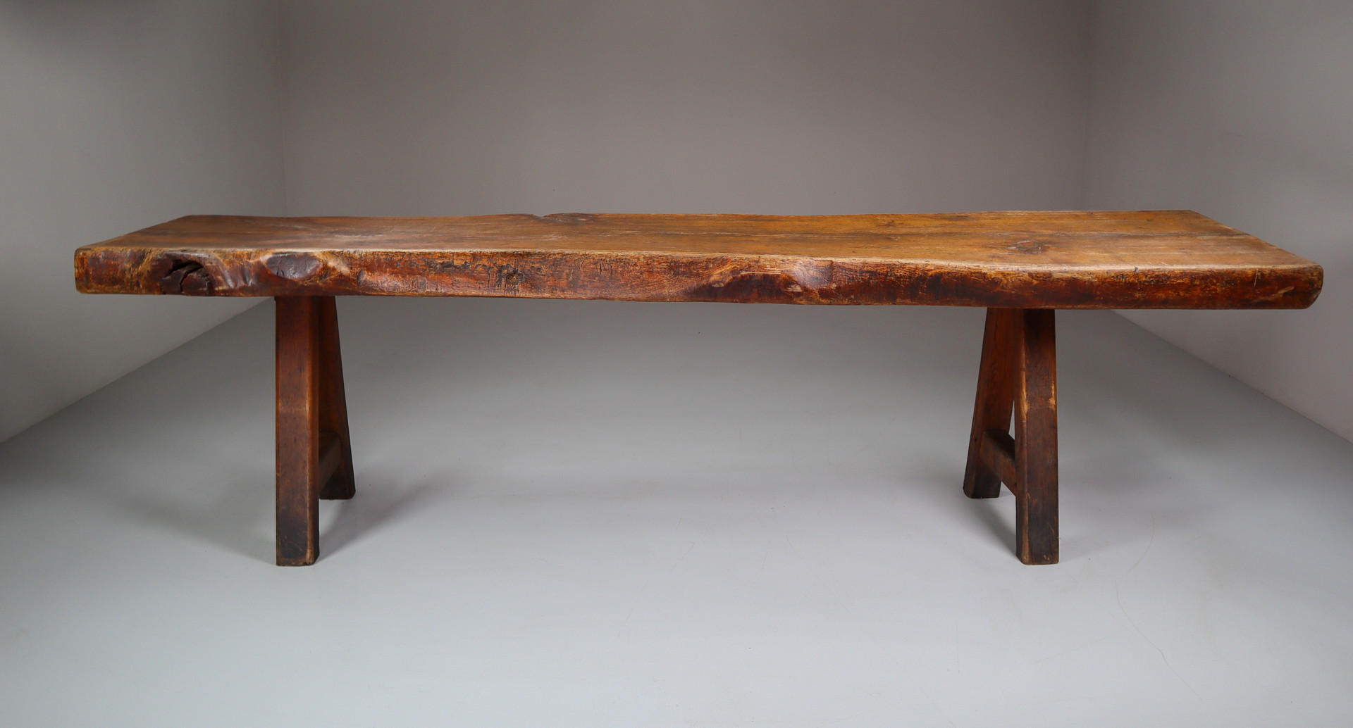 Primitive / Brutalist Heavy Oak Ding Table Table France 1960s Mid-20th century