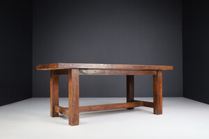 Primitive / Brutalist Oak table , France 1950s Mid-20th century