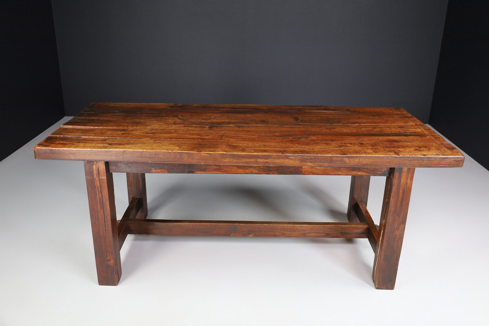 Primitive / Brutalist Oak table , France 1950s Mid-20th century