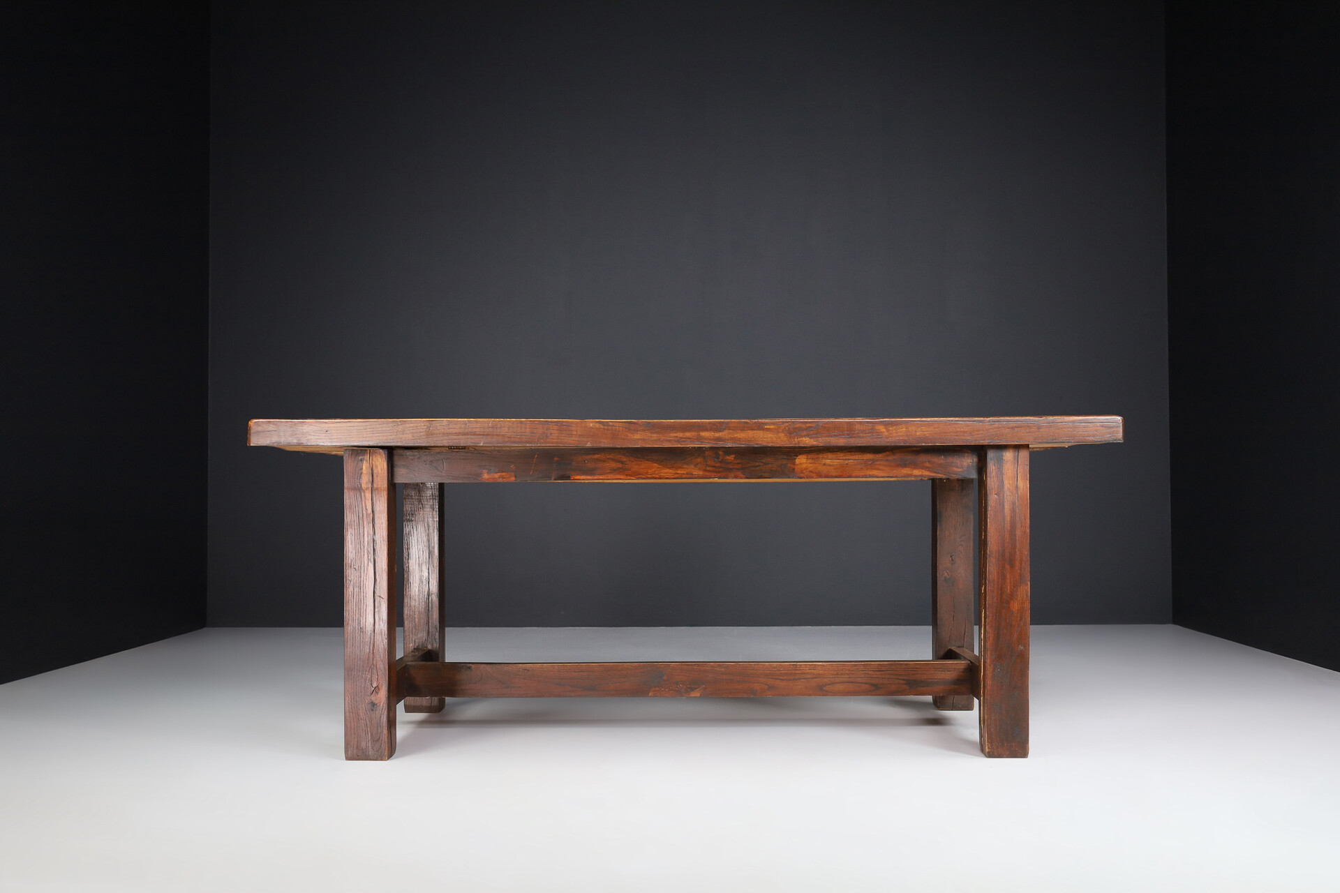 Primitive / Brutalist Oak table , France 1950s Mid-20th century