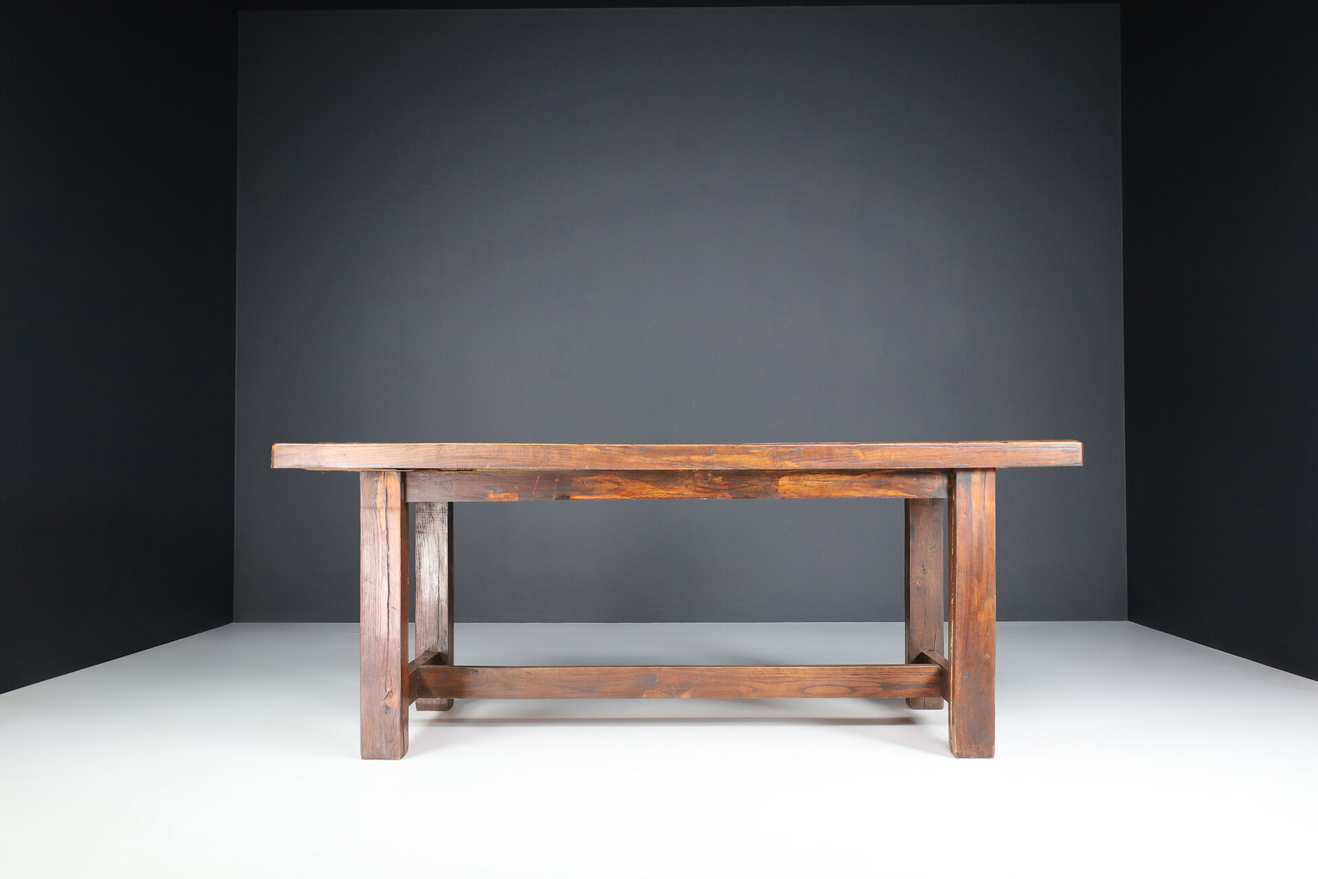 Primitive / Brutalist Oak table , France 1950s Mid-20th century