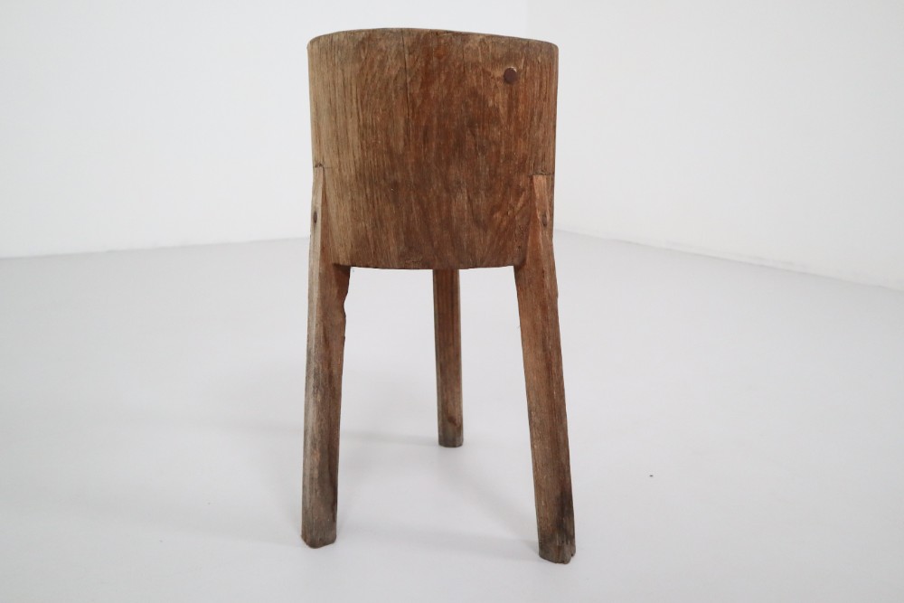 Primitive Butcher Block , France 1870s Late-19th century