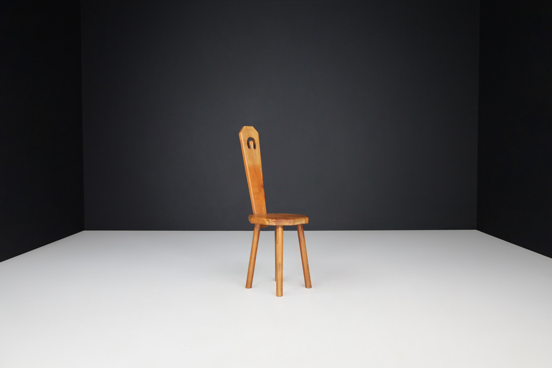 Primitive Chairs in Cherry wood, France ,1950s Mid-20th century