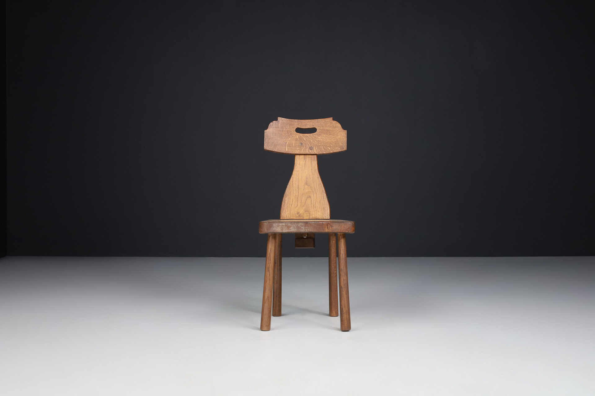 Primitive Modern Oak Dinning chairs , Italy 1950s Mid-20th century