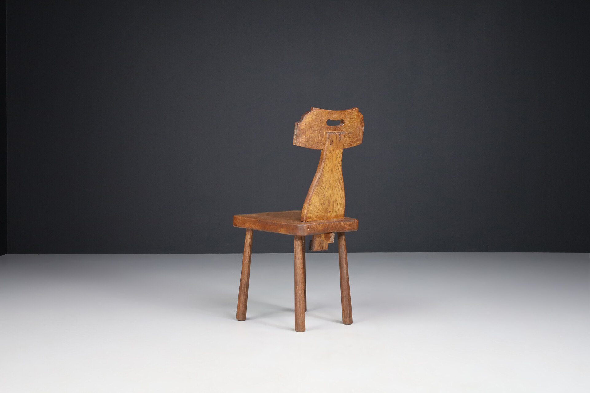 Primitive Modern Oak Dinning chairs , Italy 1950s Mid-20th century