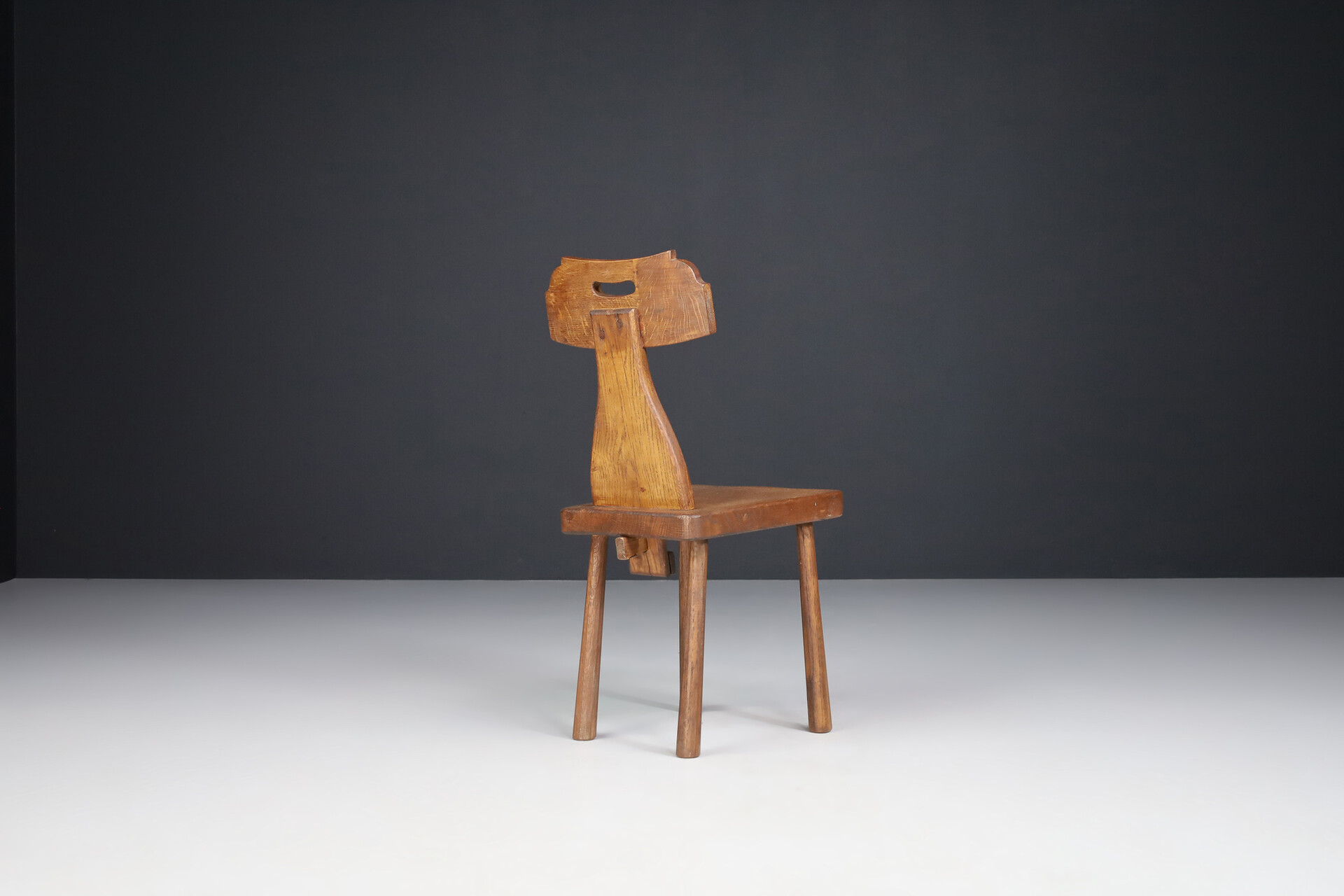 Primitive Modern Oak Dinning chairs , Italy 1950s Mid-20th century