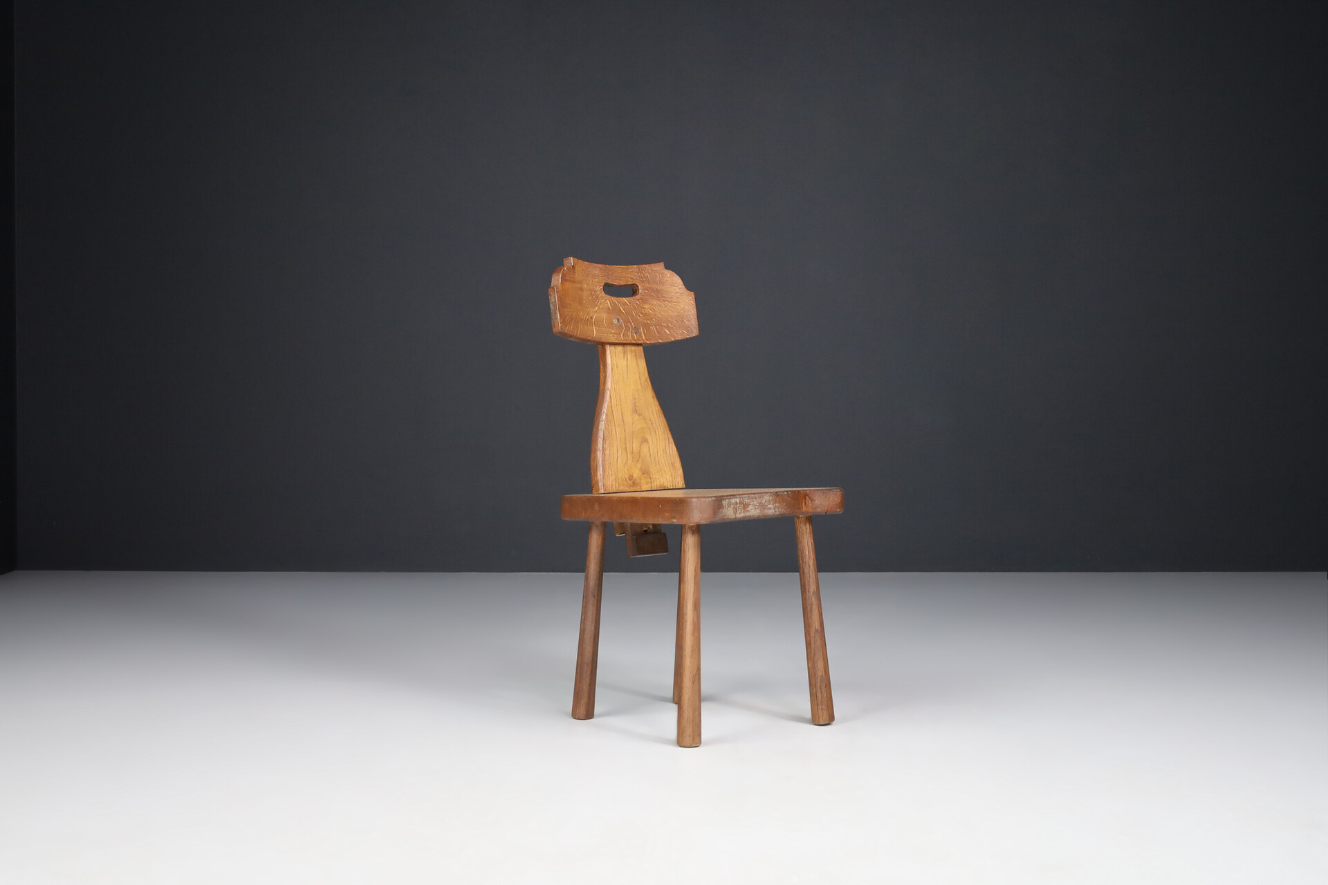 Primitive Modern Oak Dinning chairs , Italy 1950s Mid-20th century