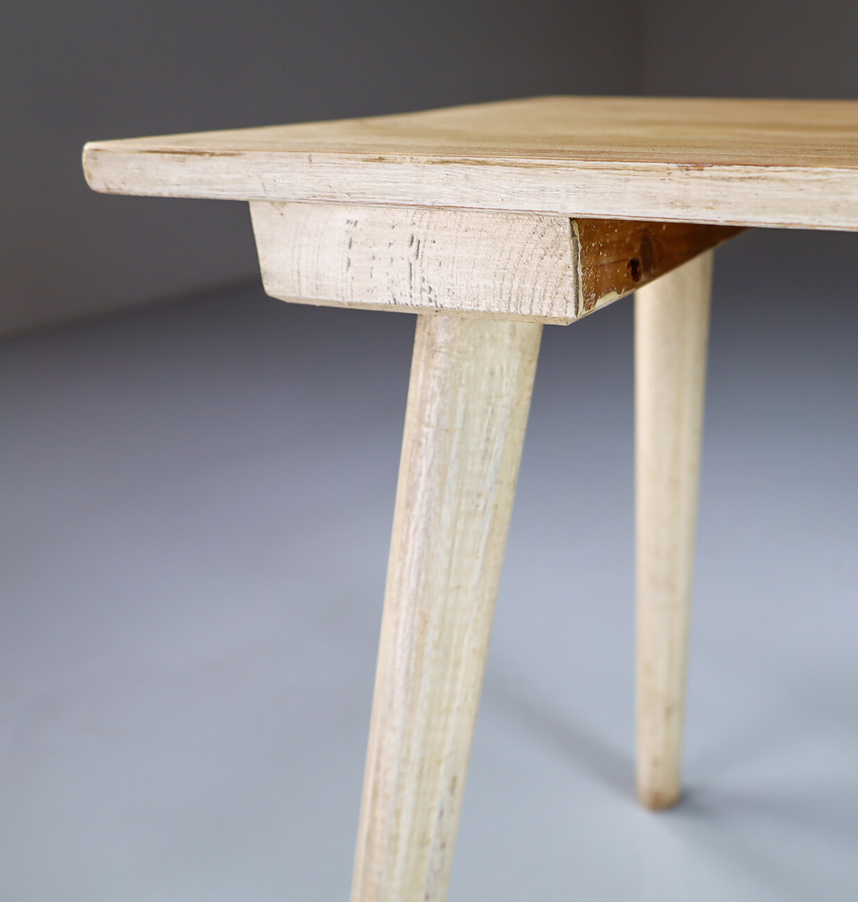 Primitive painted side table/ stool France 1950s Mid-20th century