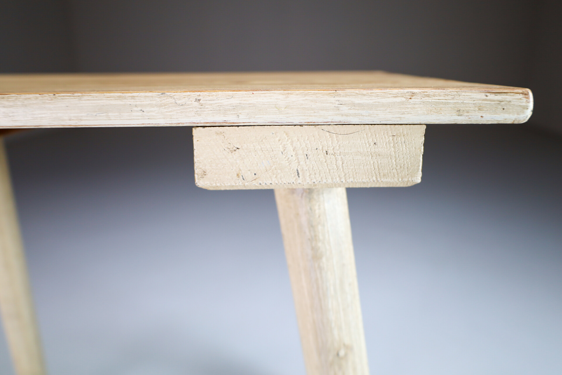 Primitive painted side table/ stool France 1950s Mid-20th century