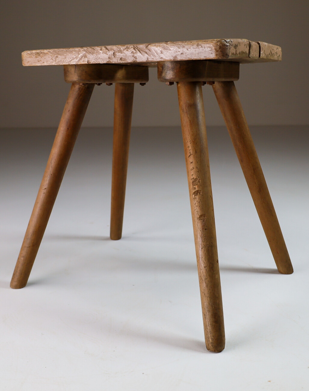 Primitive painted side table/ stool France 1950s Mid-20th century