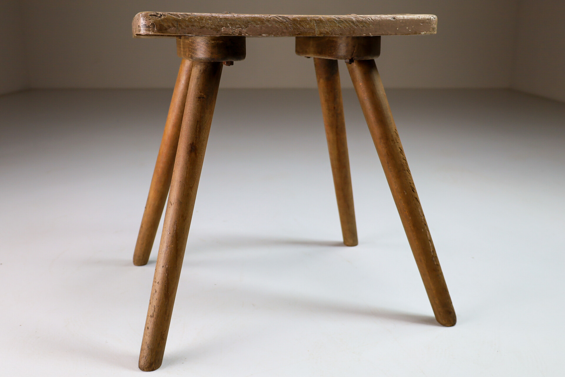 Primitive painted side table/ stool France 1950s Mid-20th century