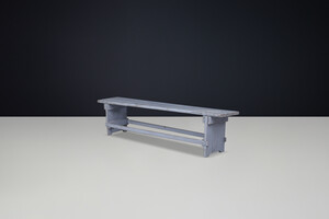 Primitive Painted wooden bench, France 1950s Mid-20th century